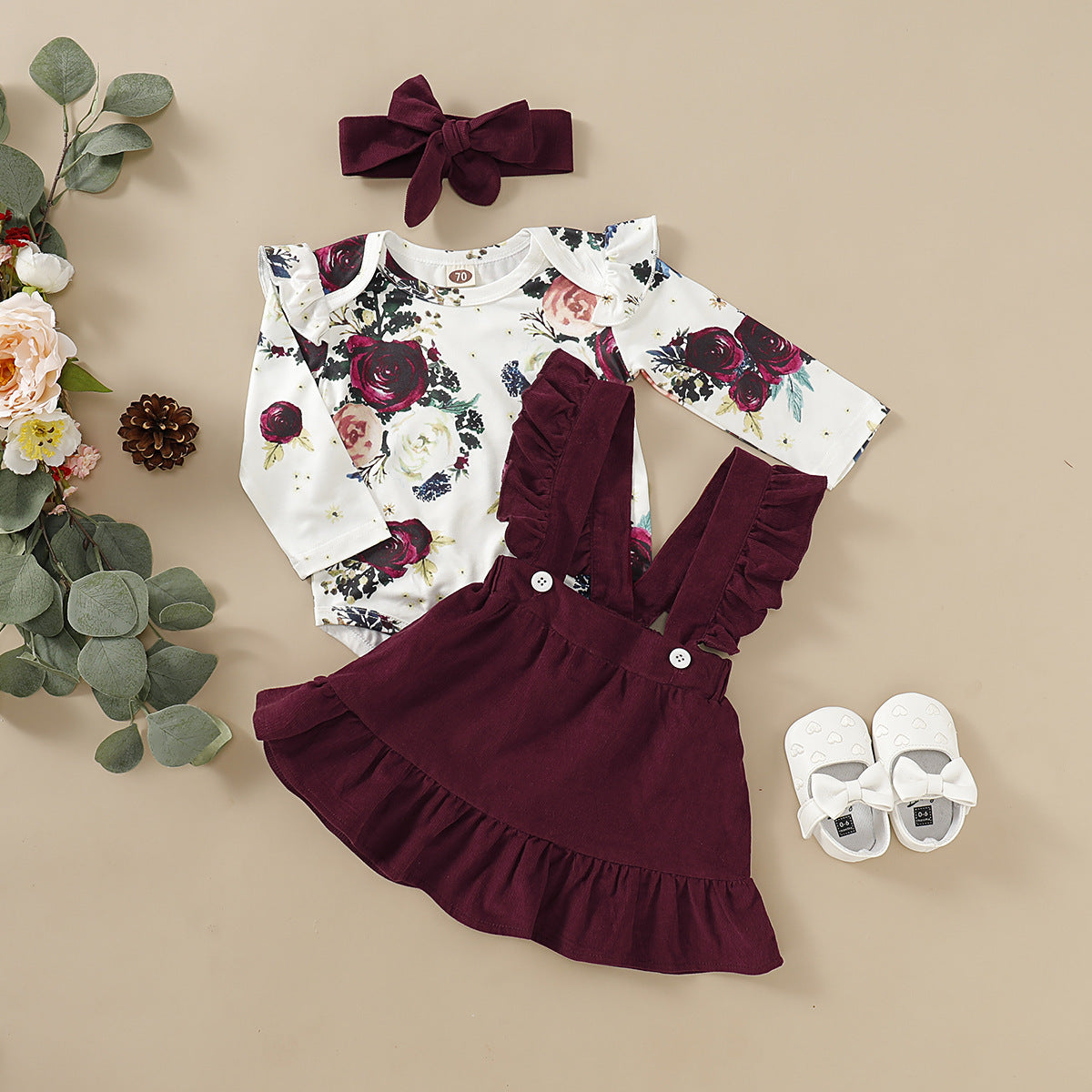 Conjunto floral de 3 peças