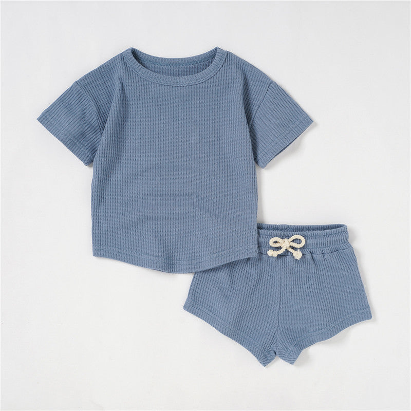 Conjunto de bebê em algodão waffle