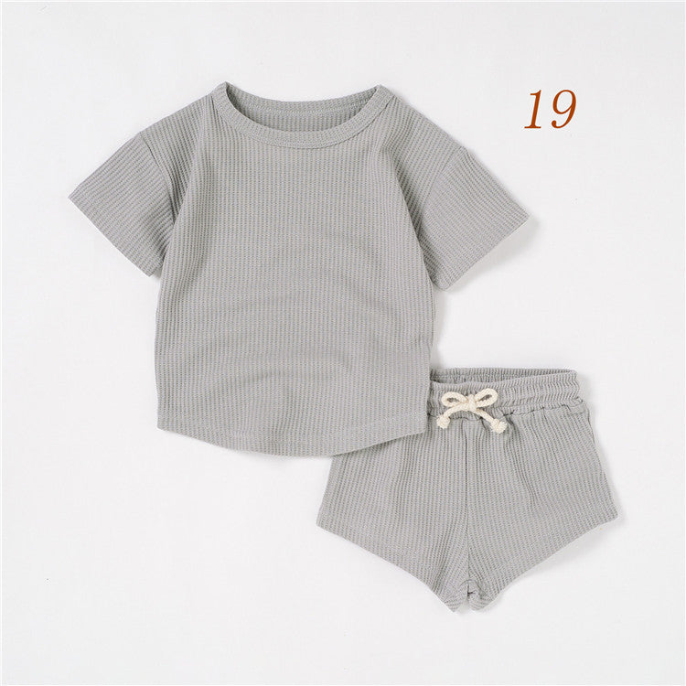 Conjunto de bebê em algodão waffle