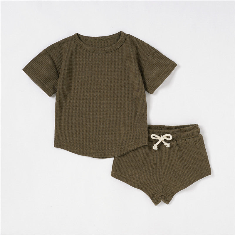 Conjunto de bebê em algodão waffle