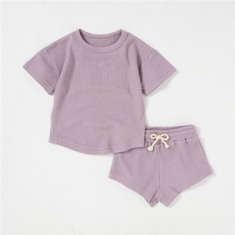 Conjunto de bebê em algodão waffle